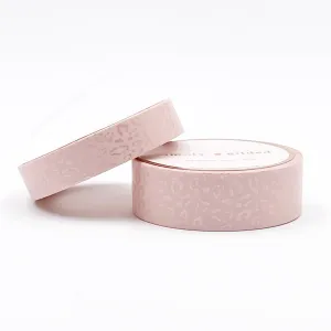 WASHI 15/10mm - Chic Pink Tone-on-Tone LEOPARD 2.0   pink pearl foil (reprint)