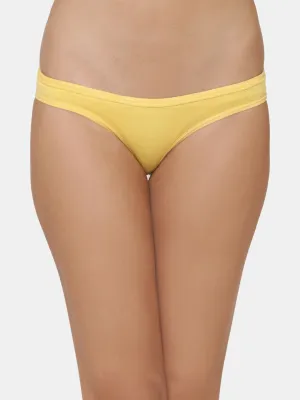 Women’s Solid Yellow Low-Rise Thong Brief | SUNNY-YL-1 |