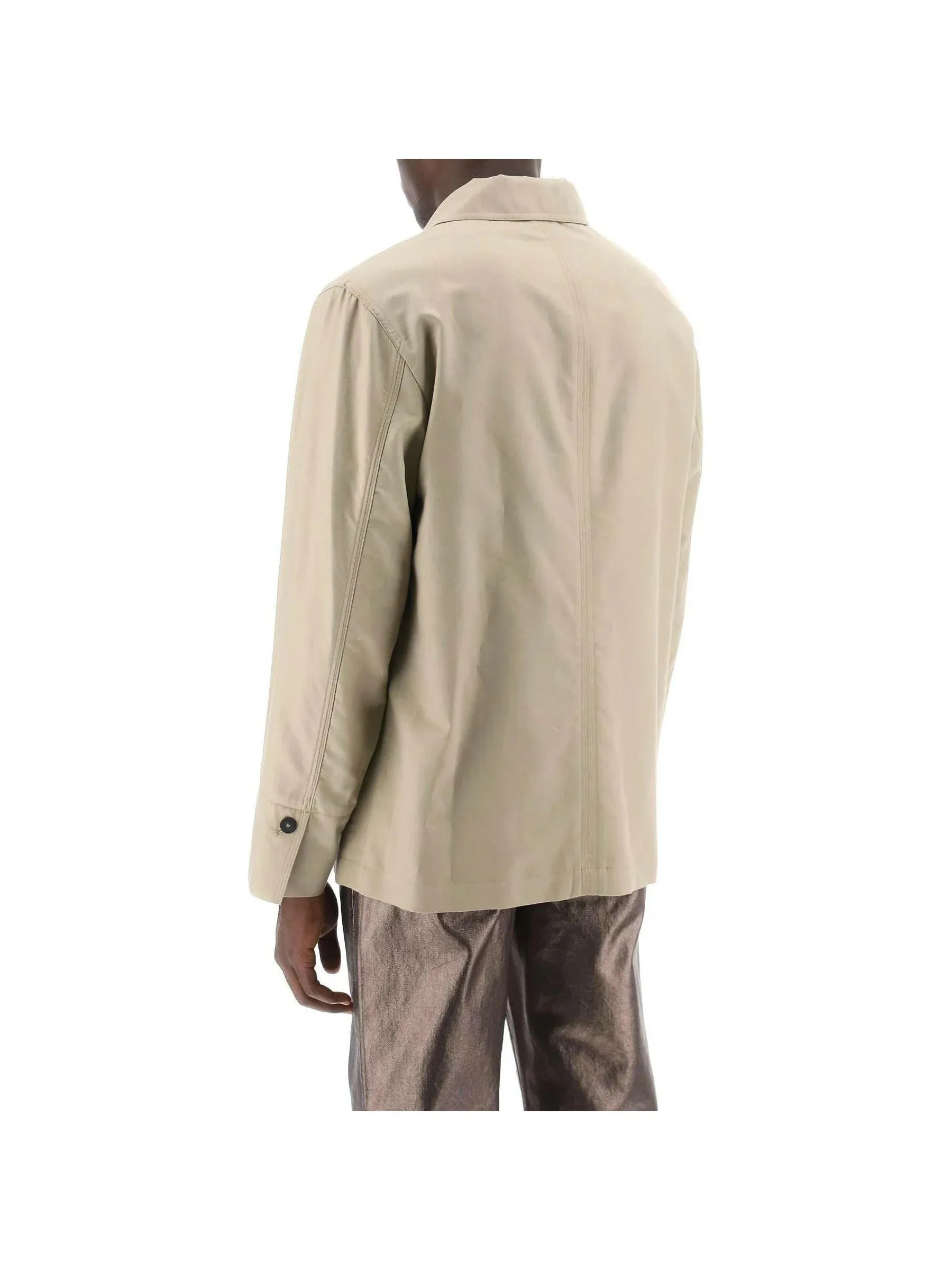 Zip-Up Cotton Overshirt